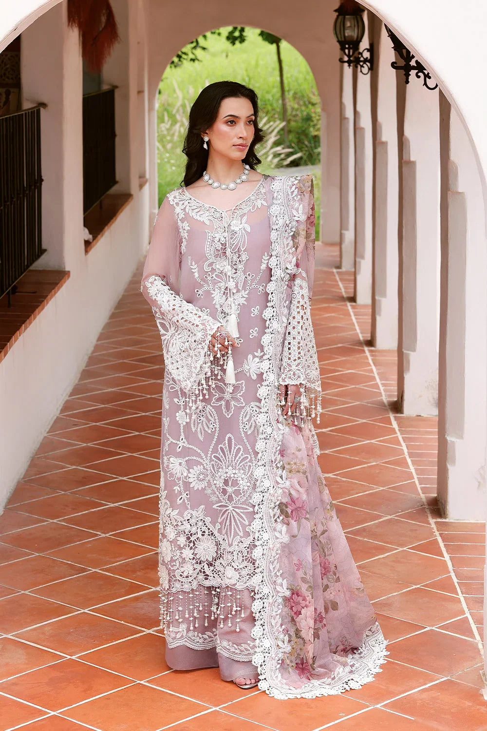 Lumiere by Saira Rizwan Unstitched Embroidered Bamber Chiffon 3 Piece Suit SR26ULF Petal SRL26-02 - Festive Collection