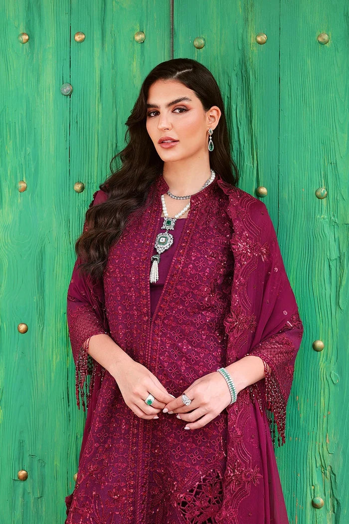 Lumiere by Saira Rizwan Unstitched Embroidered Bamber Chiffon 3 Piece Suit SR26ULF Willow SRL26-04 - Festive Collection