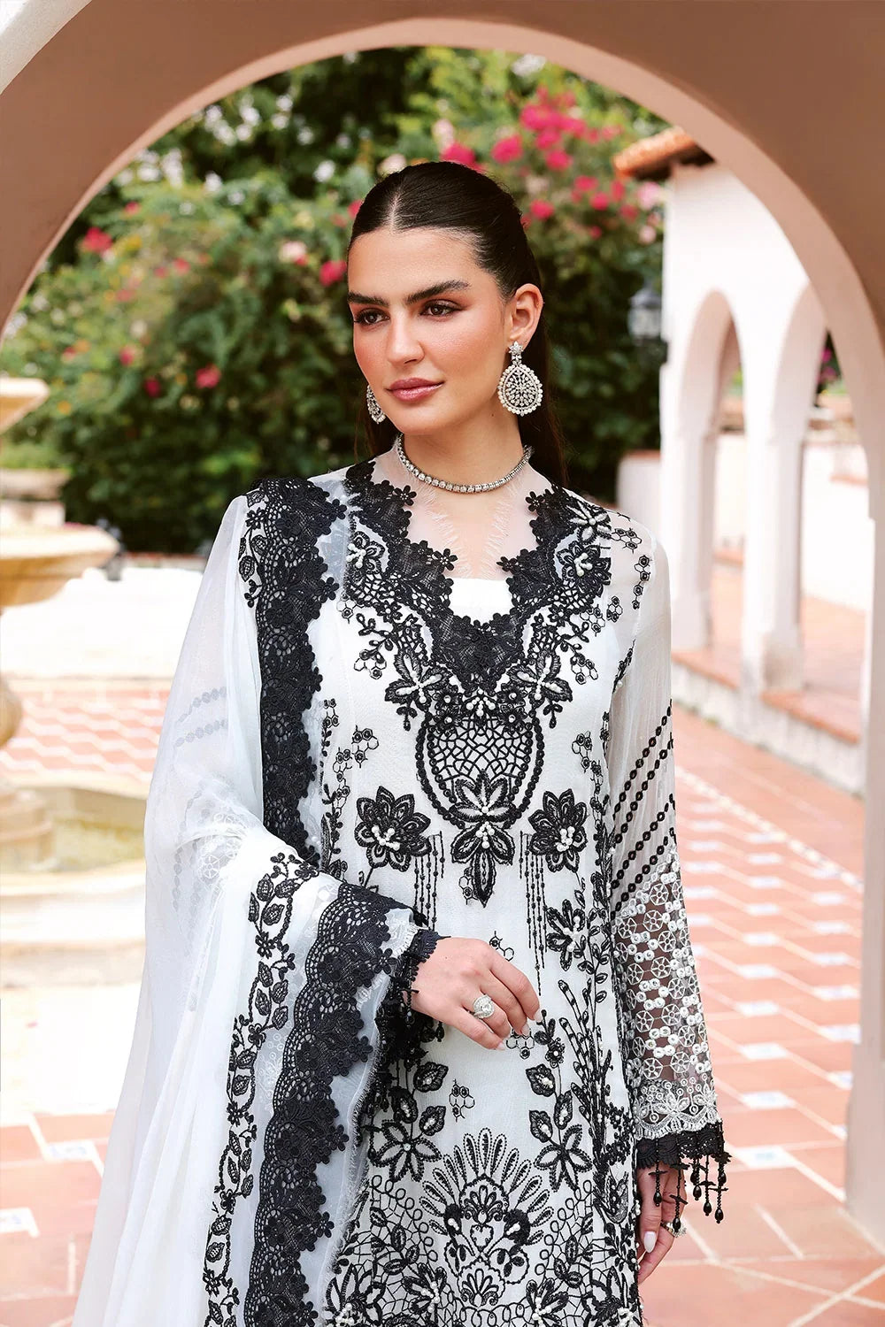 Lumiere by Saira Rizwan Unstitched Embroidered Chiffon 3 Piece Suit SR26ULF Pearl SRL26-05 - Festive Collection