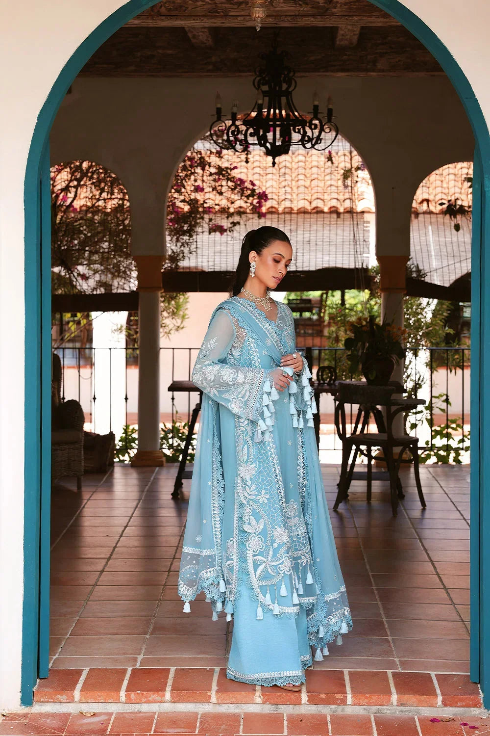 Lumiere by Saira Rizwan Unstitched Embroidered Bamber Chiffon 3 Piece Suit SR26ULF Iris SRL26-08 - Festive Collection