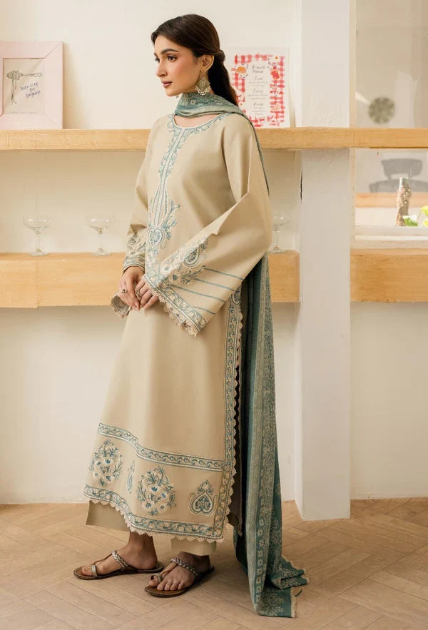 Onara by Humdum Unstitched Embroidered Khaddar 3 Piece Suit HD26UKO D-02 - Winter Collection