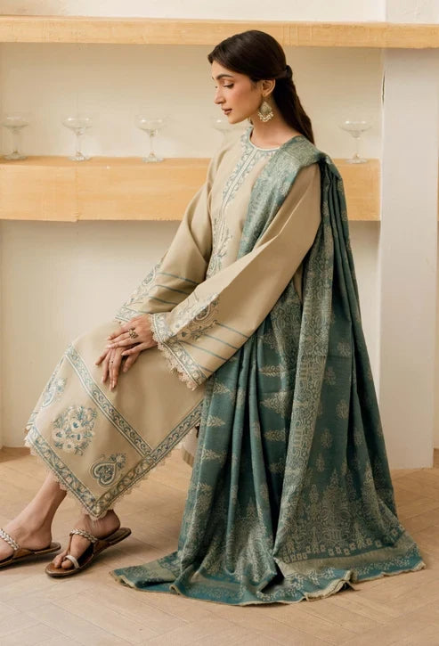 Onara by Humdum Unstitched Embroidered Khaddar 3 Piece Suit HD26UKO D-02 - Winter Collection