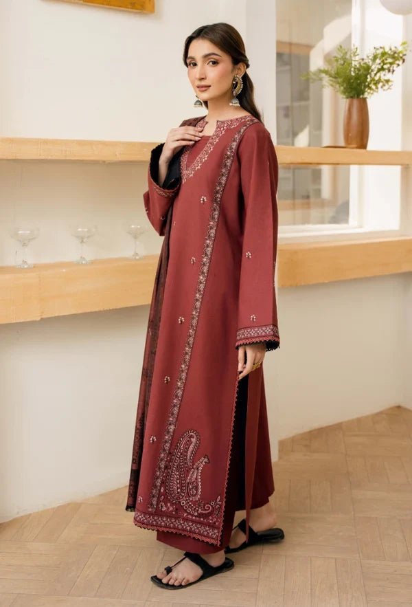 Onara by Humdum Unstitched Embroidered Khaddar 3 Piece Suit HD26UKO D-07 - Winter Collection