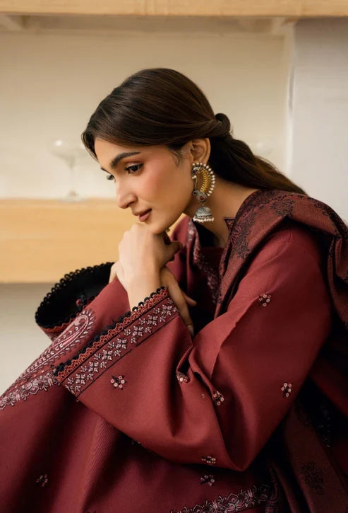 Onara by Humdum Unstitched Embroidered Khaddar 3 Piece Suit HD26UKO D-07 - Winter Collection