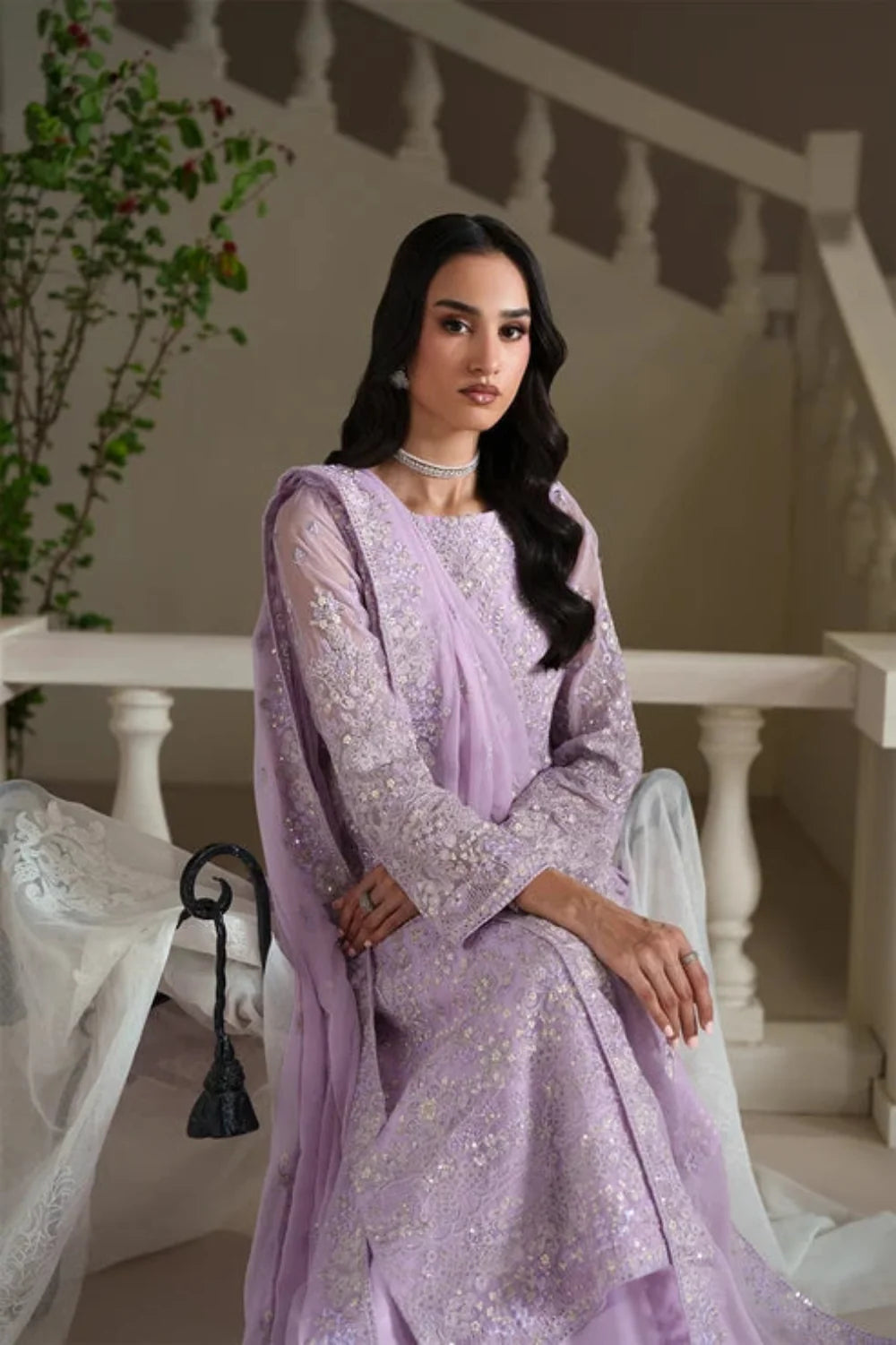 Modern Heirloom by Emaan Adeel Unstitched Embroidered Chiffon 3 Piece Suit EA26UMH Emmeline - Festive Collection