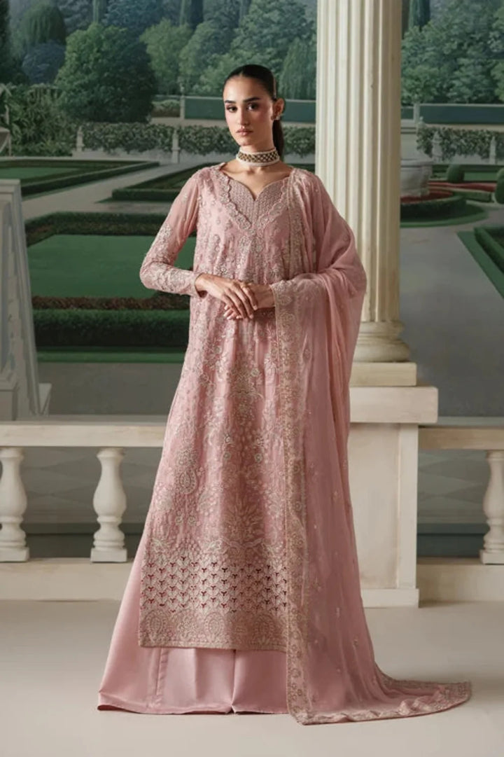 Modern Heirloom by Emaan Adeel Unstitched Embroidered Chiffon 3 Piece Suit EA26UMH Antique Blush - Festive Collection