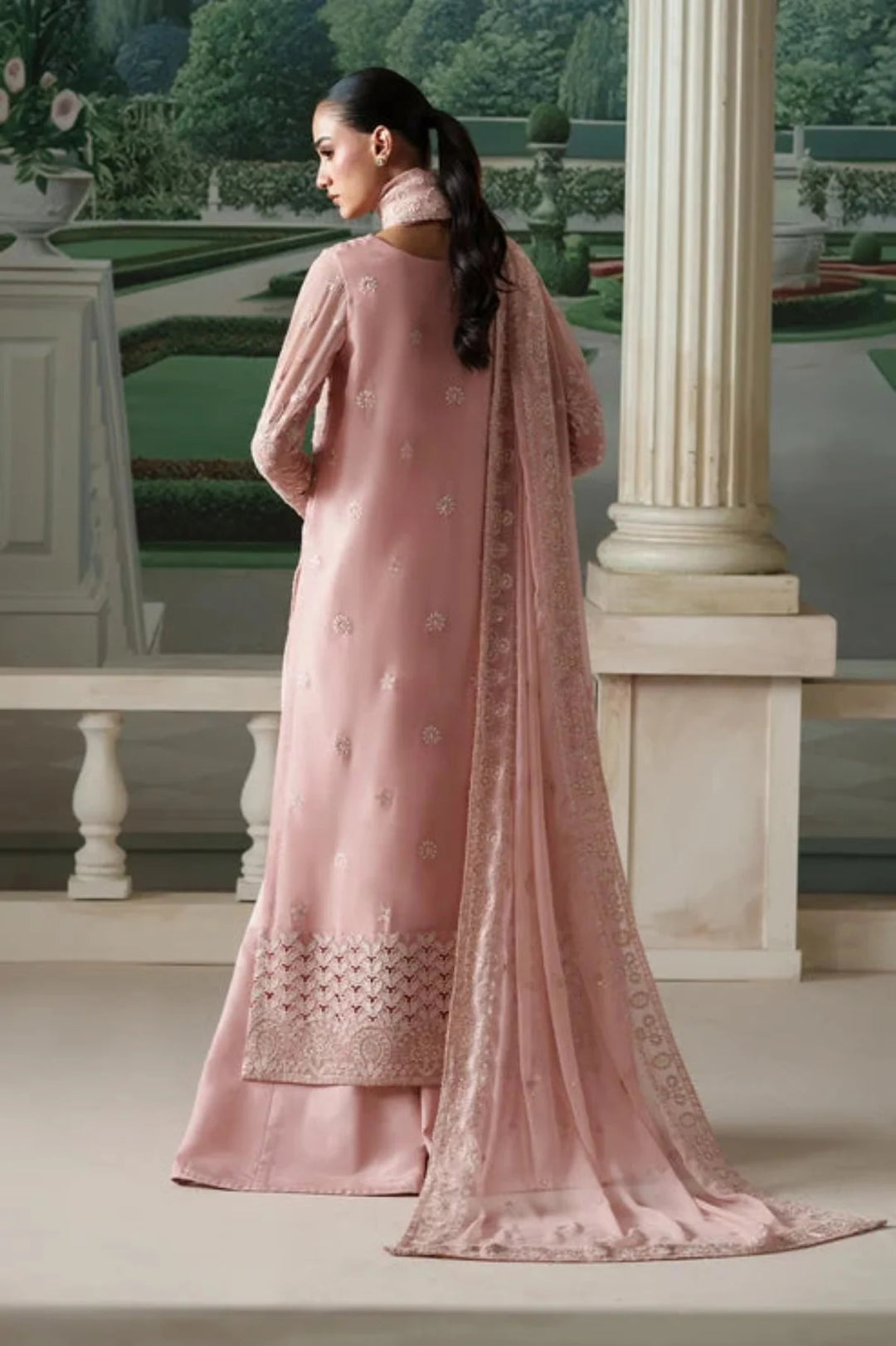 Modern Heirloom by Emaan Adeel Unstitched Embroidered Chiffon 3 Piece Suit EA26UMH Antique Blush - Festive Collection