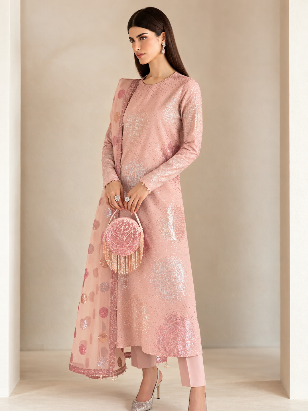 Jazmin Unstitched Embroidered Raw Silk 3 Piece Suit UR-7032 Festive Collection