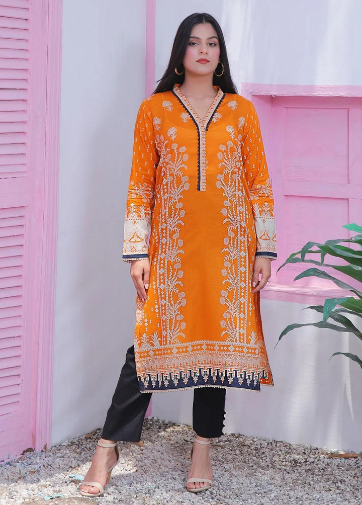 73 Degree  Pret Casual Lawn Kurti A-949 Marigold
