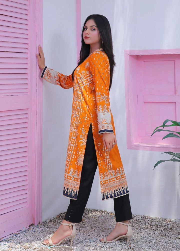 73 Degree  Pret Casual Lawn Kurti A-949 Marigold
