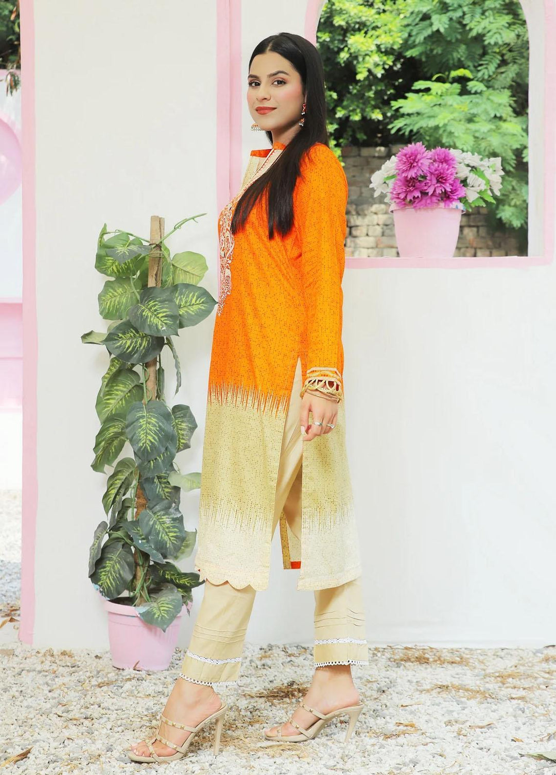 73 Degree  Pret Embroidered Lawn Kurti A-950 Sunburst