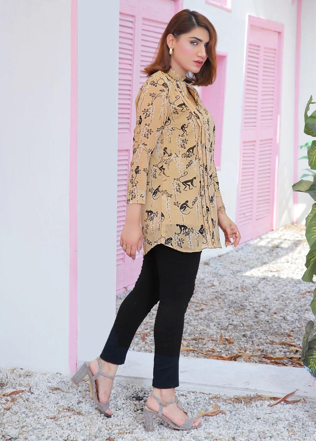 73 Degree  Pret Printed Georgette Top A-964 Evo