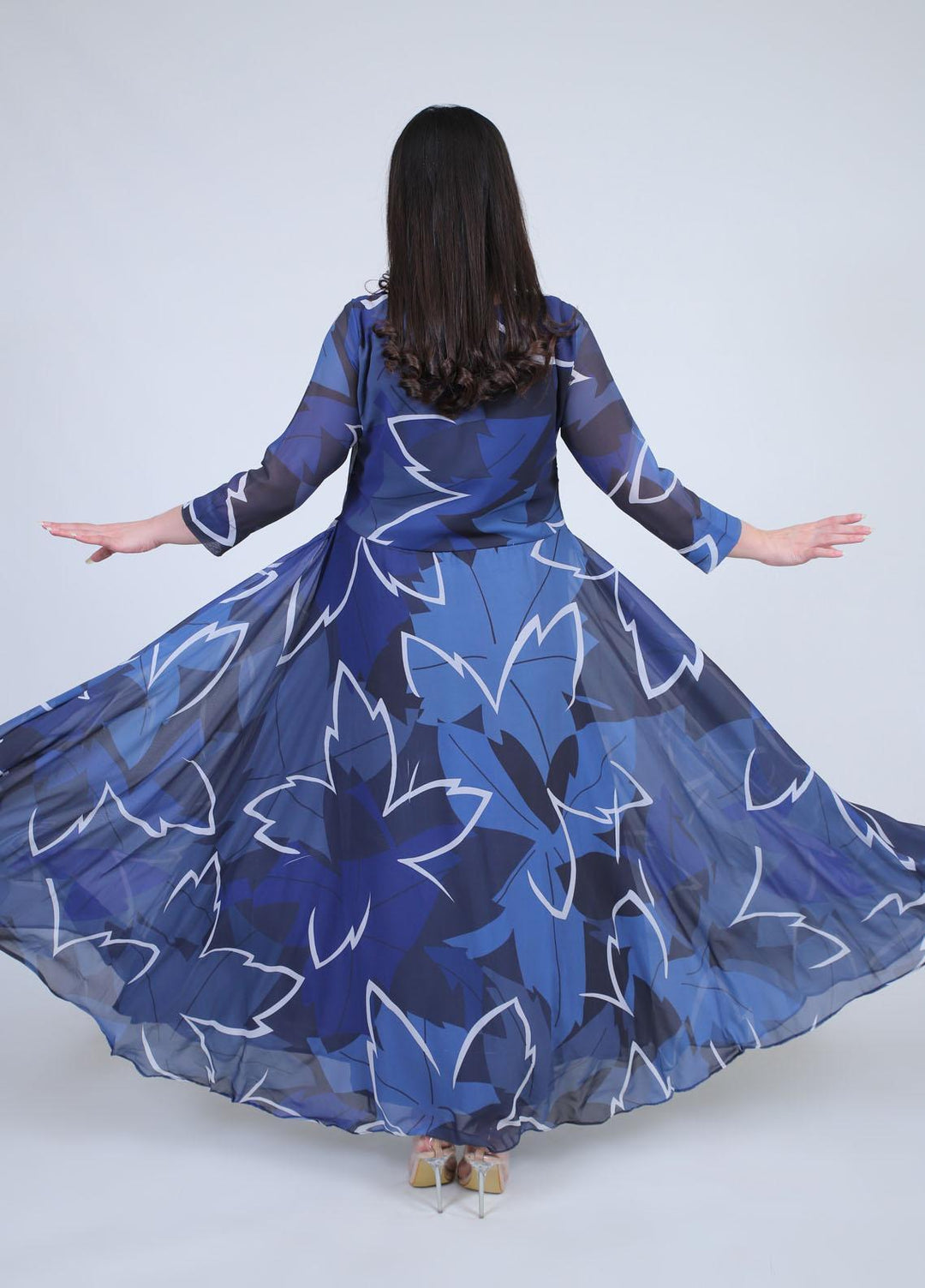 73 Degree East Casual Pret  Georgette Maxi A-979 SKY
