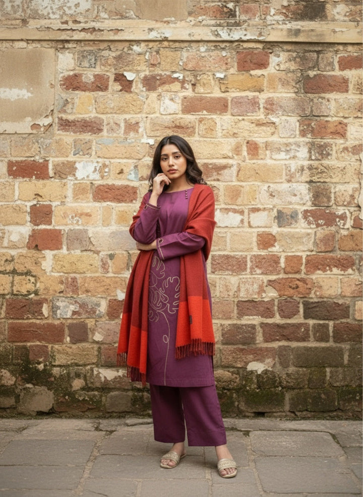 Syah Women RTW Embroidered Khaddar 2 Piece Suit Laila - Casual Collection