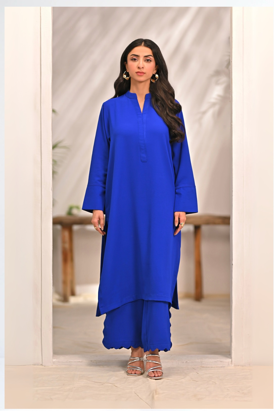 Dhaga Women Pret Solids 2 Piece Premium textured crepe Fabric Remy SS25DSD404 - Summer Collection