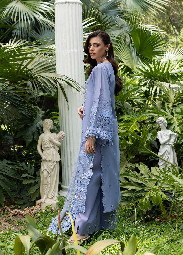 Elaf Premium Unstitched Embroidered Lawn 3 Piece Suit EL26ULF Lavender Luxe ELQ-2B - Festive Collection