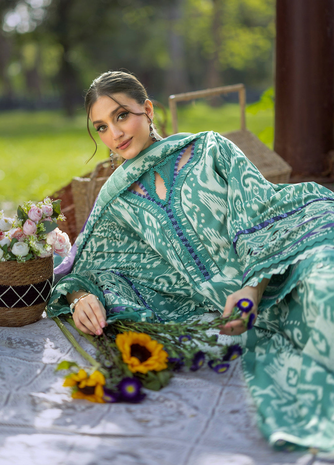 Bridgerton by Elaf Unstitched Printed Lawn 3 Piece Suit EL26ULB EPB-1A - Summer Collection