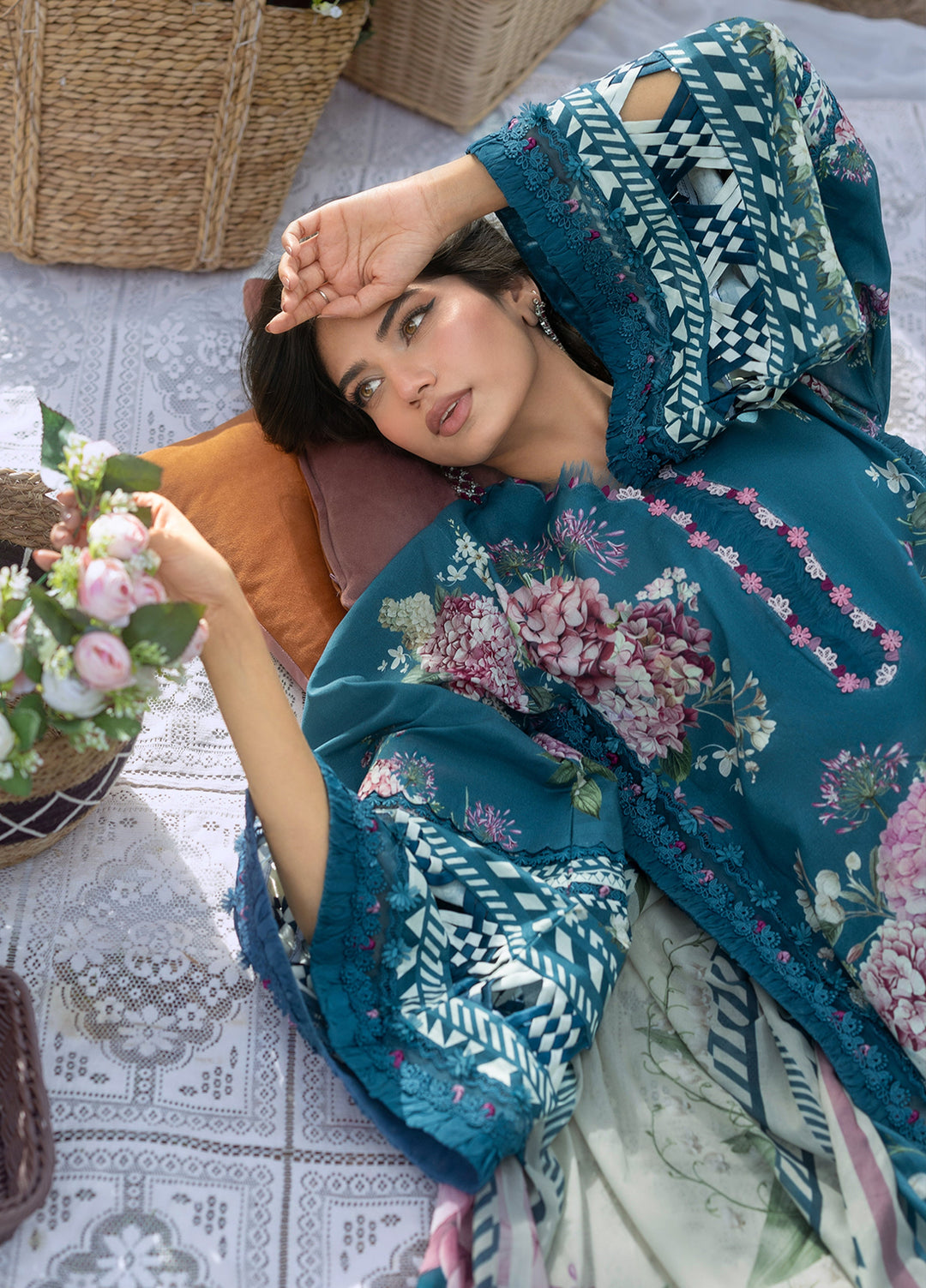 Bridgerton by Elaf Unstitched Printed Lawn 3 Piece Suit EL26ULB EPB-8A - Summer Collection