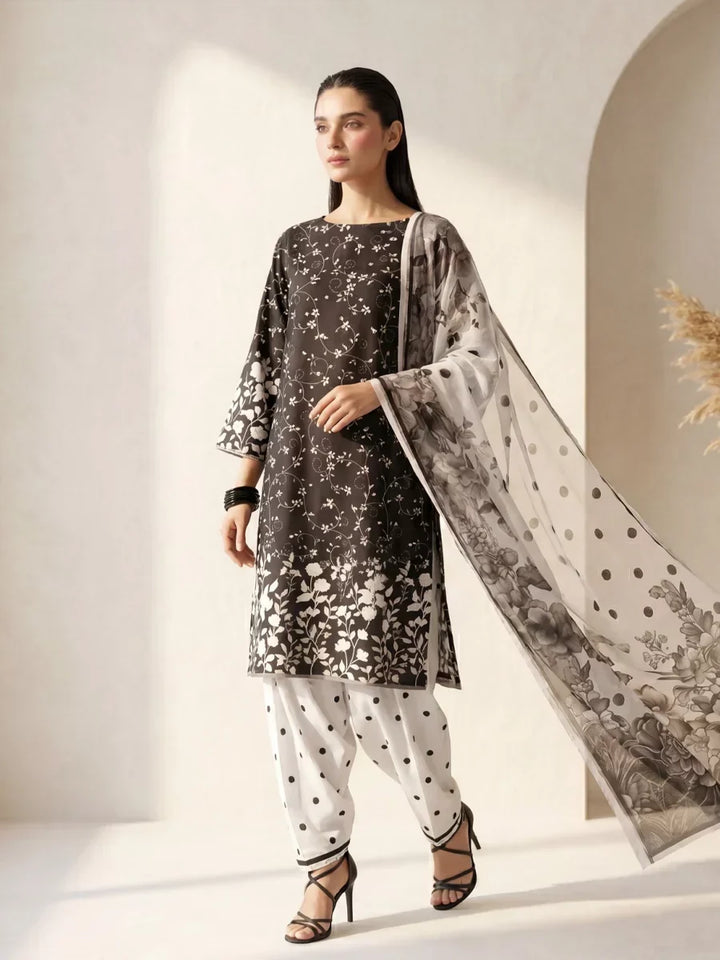 Salitex Unstitched Printed Lawn Silk 3 Piece Suit SUNS7ASI416 Casual Collection
