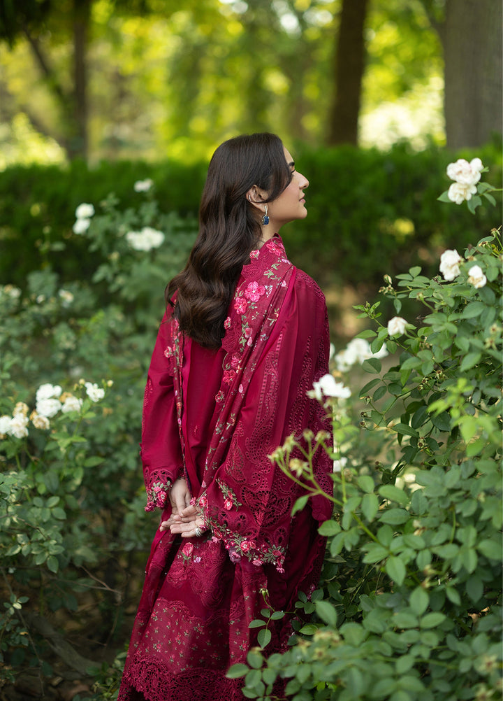 Elaf Premium Unstitched Embroidered Lawn 3 Piece Suit EL26ULF Falling Petals ELQ-4A - Festive Collection