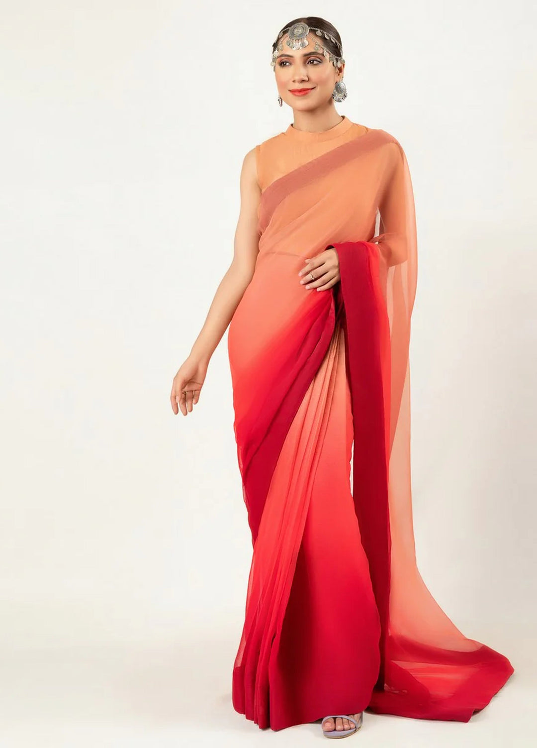 Imran Aftab RTW Printed Chiffon Saree Suit IASC 14 - Festive Collection