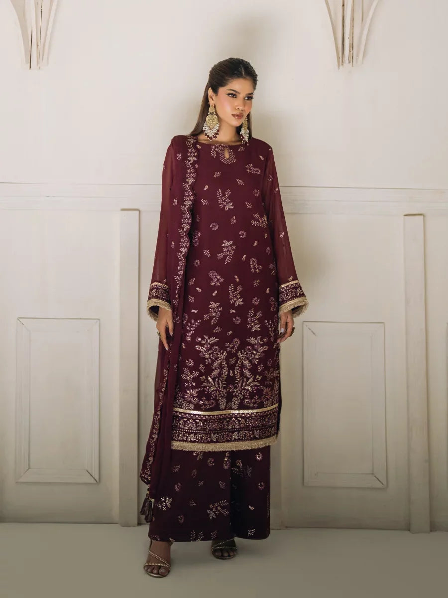 Salitex Unstitched Embroidered Chiffon 3 Piece Suit SUNS8CH508 Festive Collection