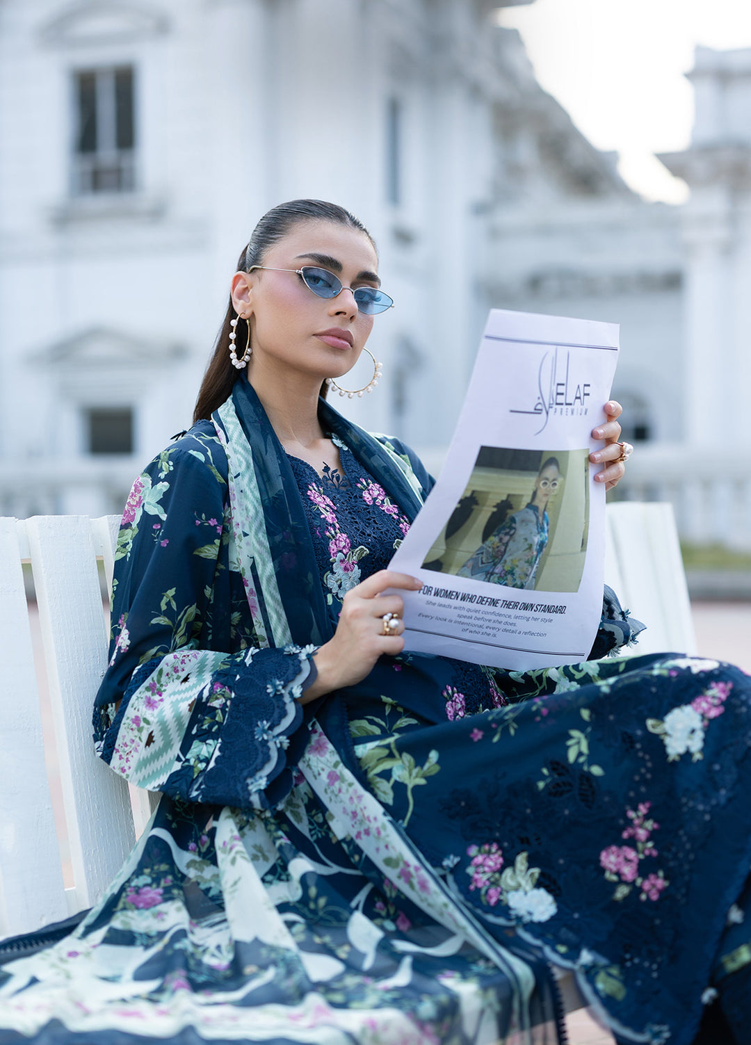 Signature by Elaf Unstitched Embroidered Lawn 3 Piece Suit EL26USLE Mariel ESG-3A - Eid Collection