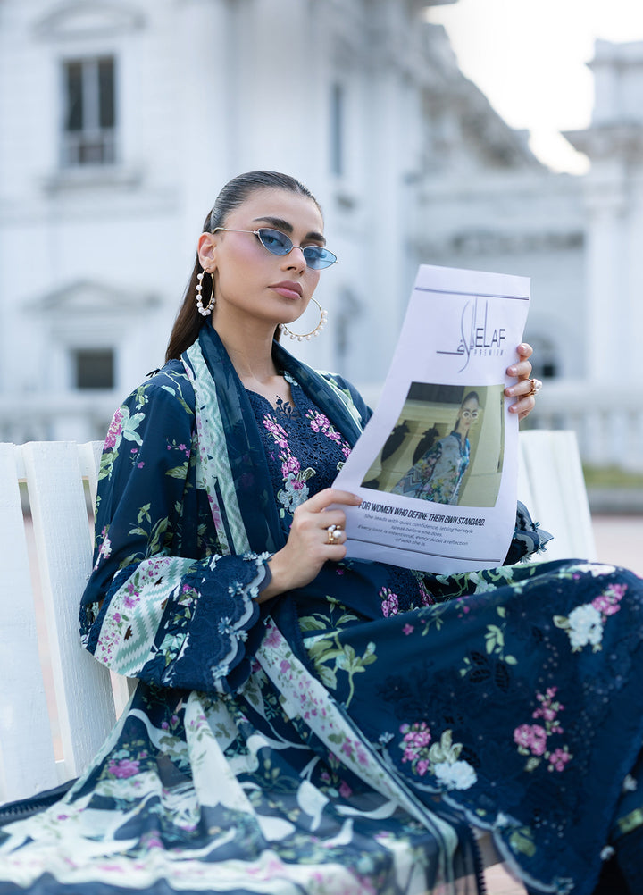 Signature by Elaf Unstitched Embroidered Lawn 3 Piece Suit EL26USLE Mariel ESG-3A - Eid Collection
