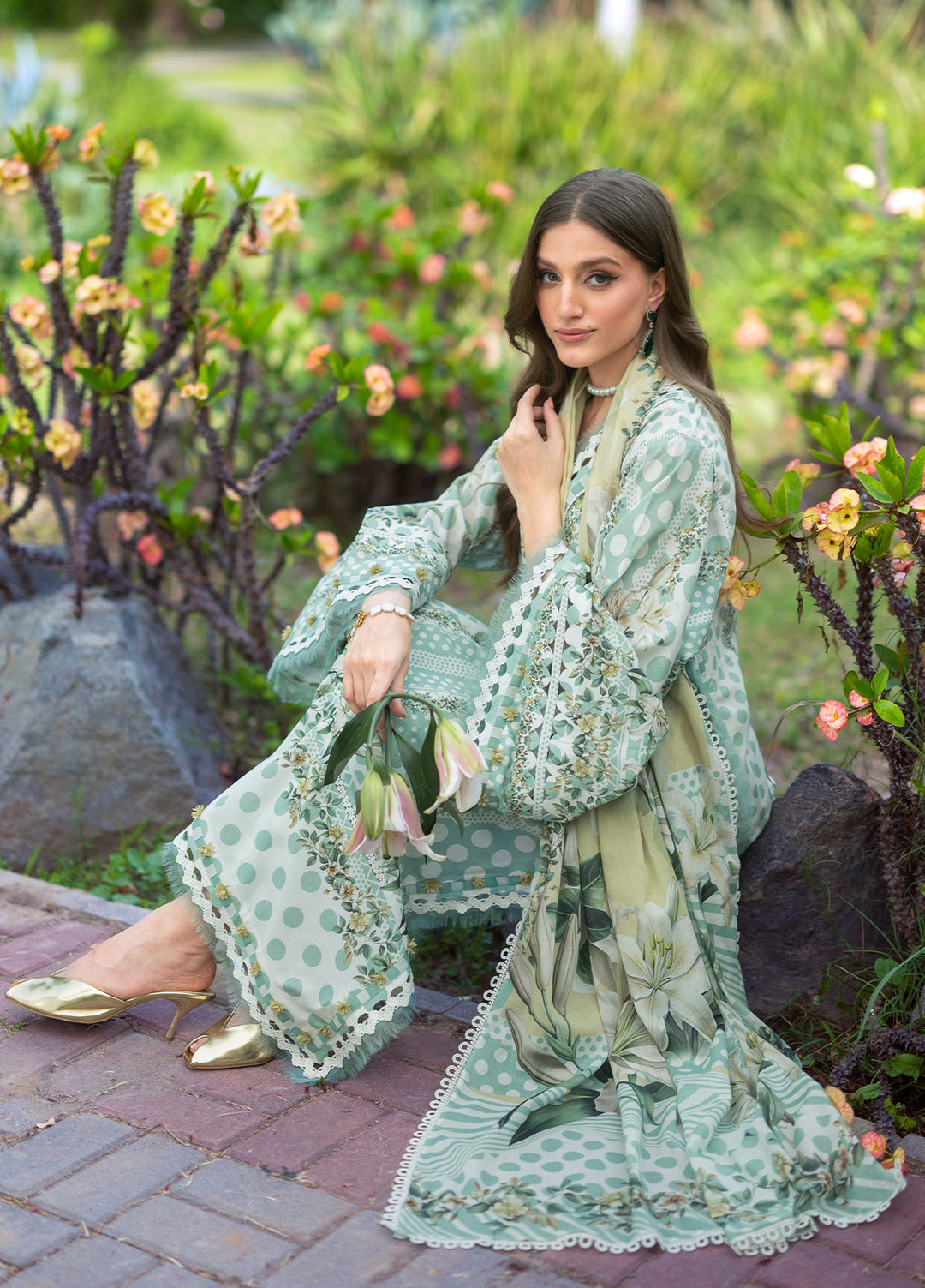 Bridgerton by Elaf Unstitched Printed Lawn 3 Piece Suit EL26ULB EPB-5B - Summer Collection