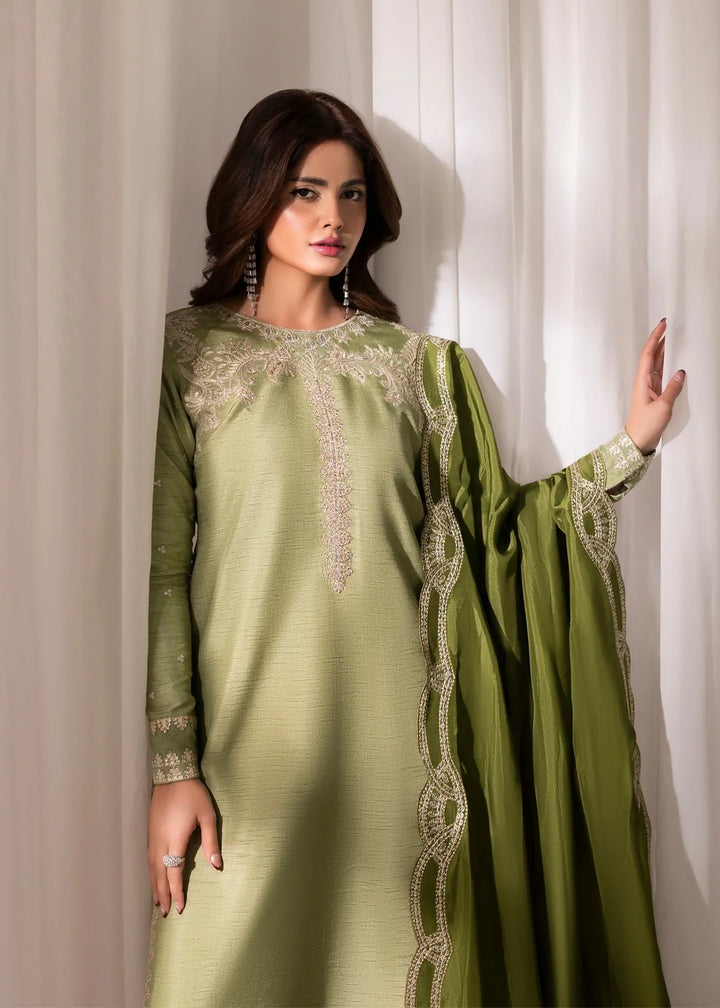 Silk Atelier by Jamni RTW Embroidered Korean Silk 3 Piece Suit MINT CRUSH Festive Collection