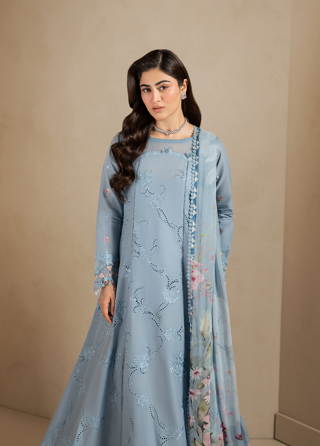 E-Craft by Elaf Unstitched Embroidered Lawn 3 Piece Suit EHC-5B Pacific - Casual Collection