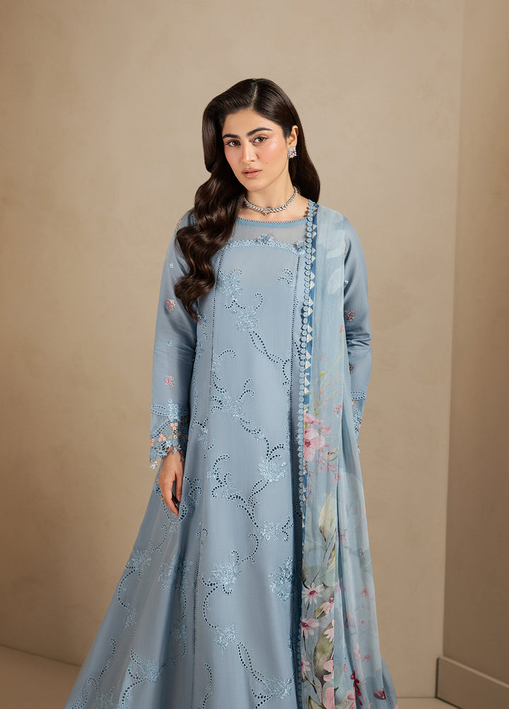 E-Craft by Elaf Unstitched Embroidered Lawn 3 Piece Suit EHC-5B Pacific - Casual Collection