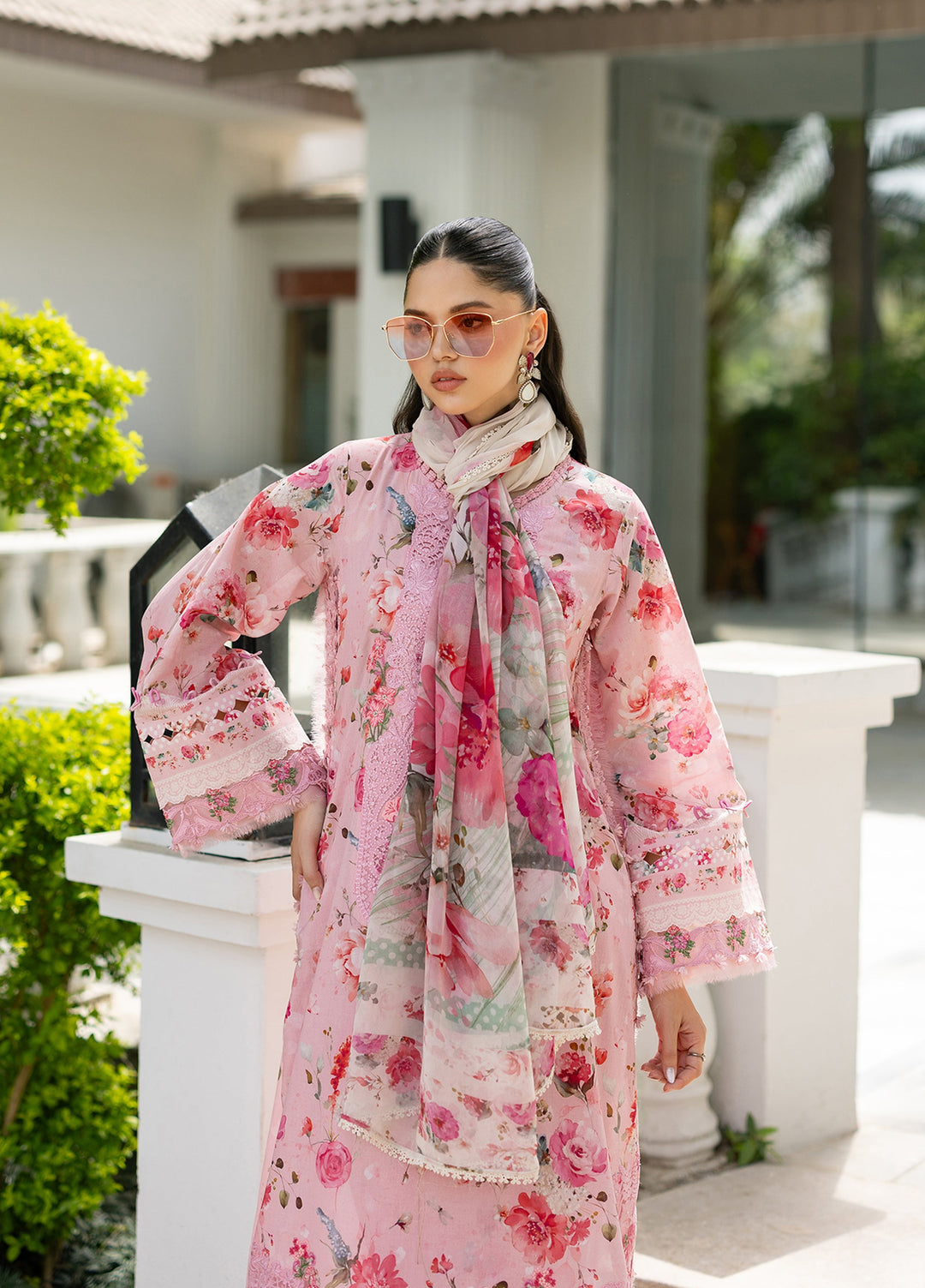 Signature by Elaf Unstitched Embroidered Lawn 3 Piece Suit EL26USLE Mira ESG-4B - Eid Collection