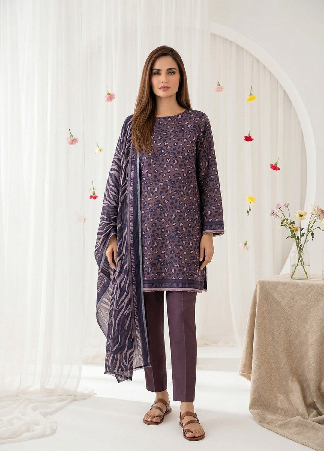 Salina by Regalia Textiles Unstitched Digital Printed Lawn 3 Piece Suit RG26ULSP D7 - Casual Collection