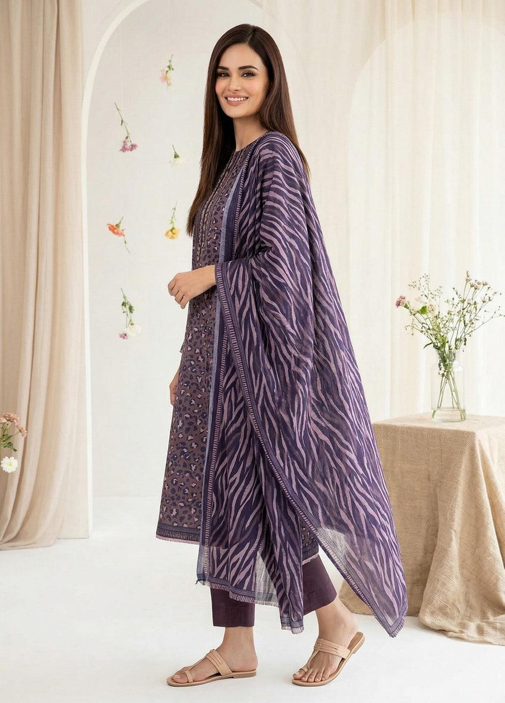 Salina by Regalia Textiles Unstitched Digital Printed Lawn 3 Piece Suit RG26ULSP D7 - Casual Collection