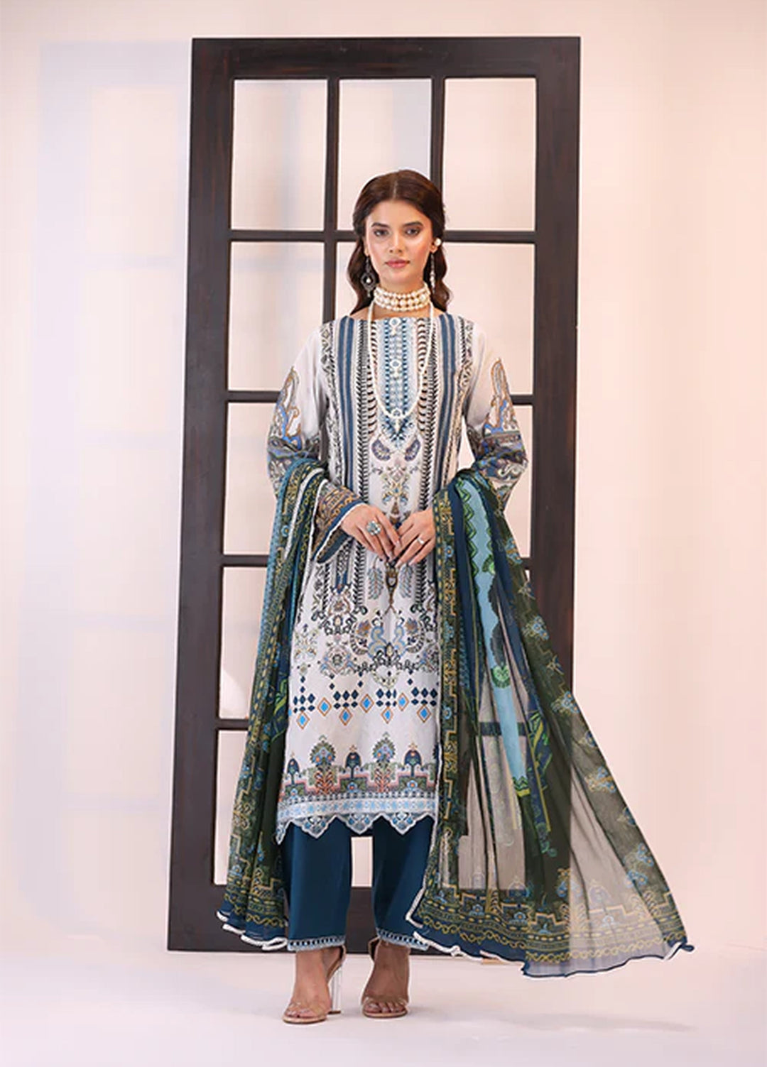 La Elise Women Unstitched Embroidered Lawn 3 Piece Suit 0001205 Kaia - Festive Collection