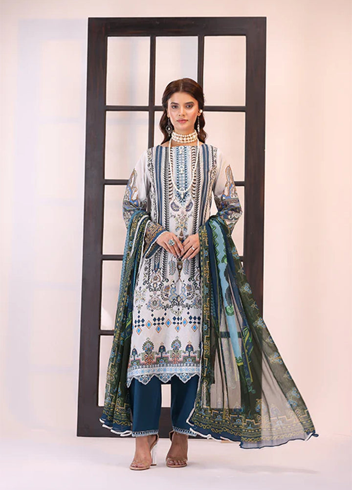 La Elise Women Unstitched Embroidered Lawn 3 Piece Suit 0001205 Kaia - Festive Collection