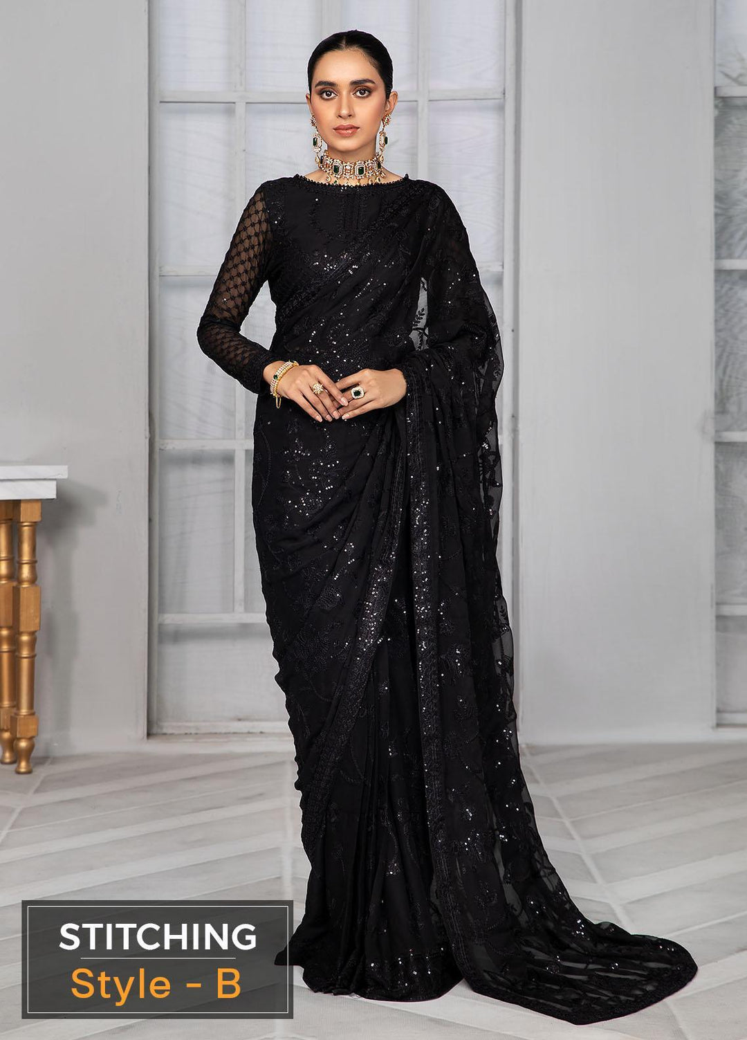 Bahaar by Zarif Embroidered  Suits Unstitched 3 Piece ZB 02 OMROSE - Luxury Collection