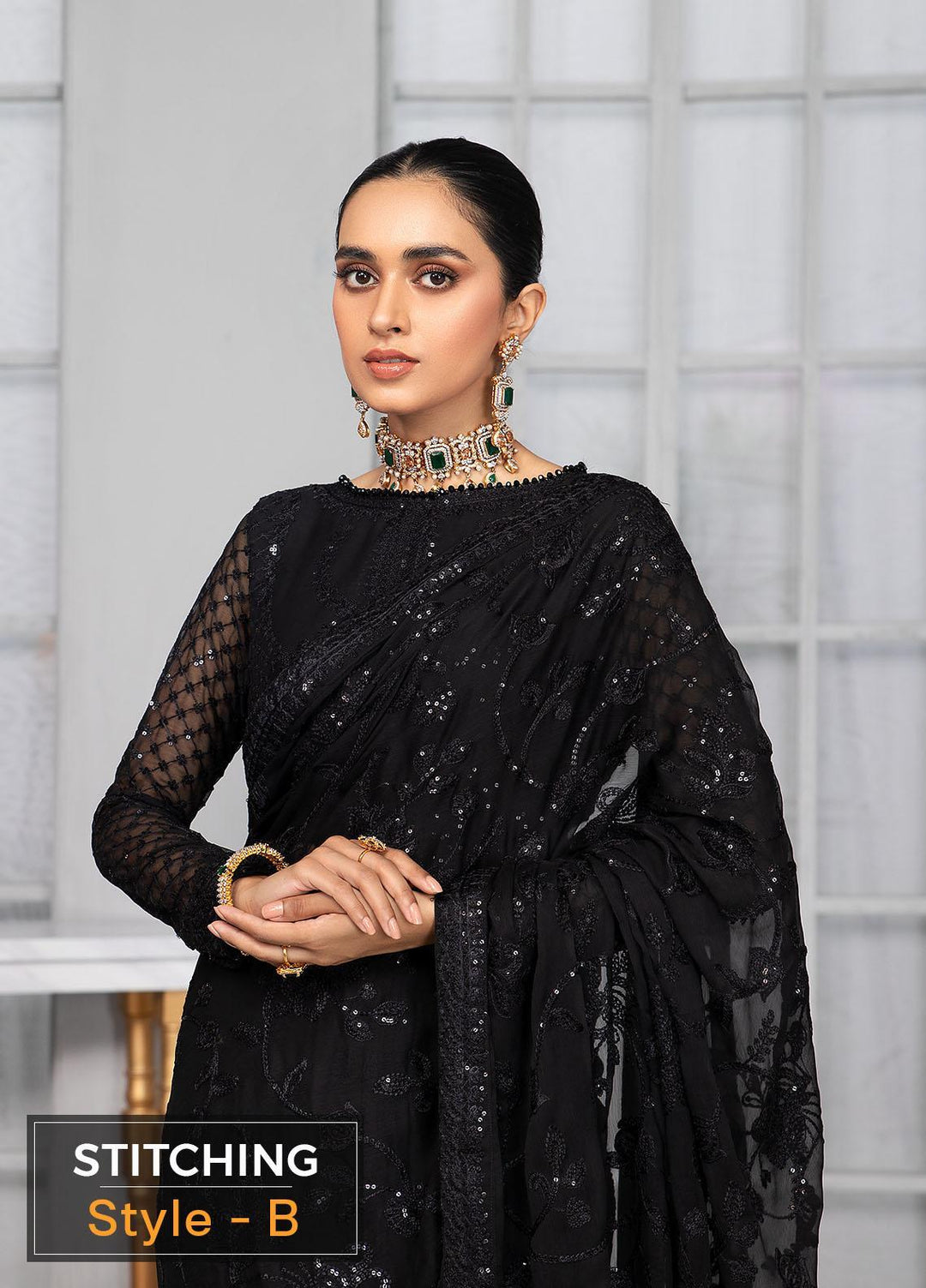 Bahaar by Zarif Embroidered  Suits Unstitched 3 Piece ZR25UF ZB 02 OMROSE - Luxury Collection