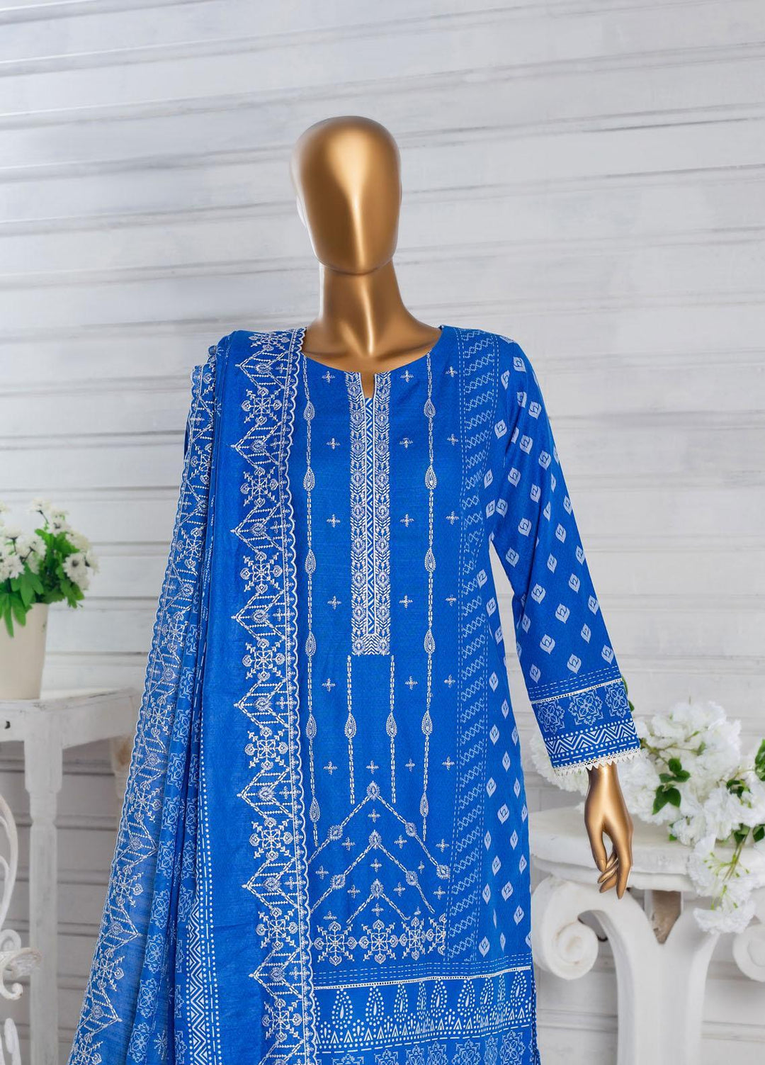 HZ Textiles Embroidered Khaddar Suits Unstitched 3 Piece HZ22PK-V3 PKE-2202 - Winter Collection