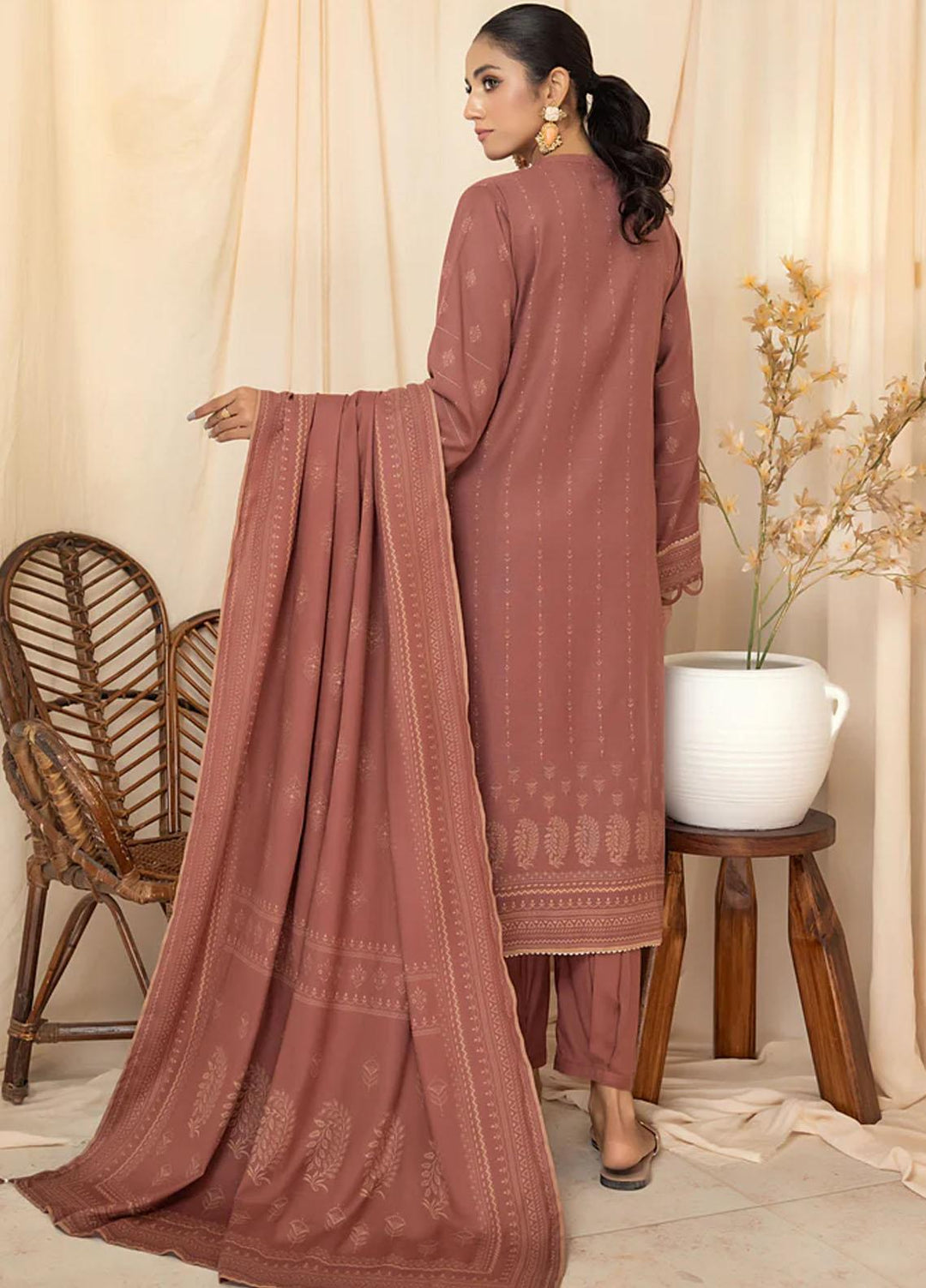 Lakhany Printed Cashmere Wool Suits Unstitched 3 Piece LSM22CV CVC-1006-B - Winter Collection