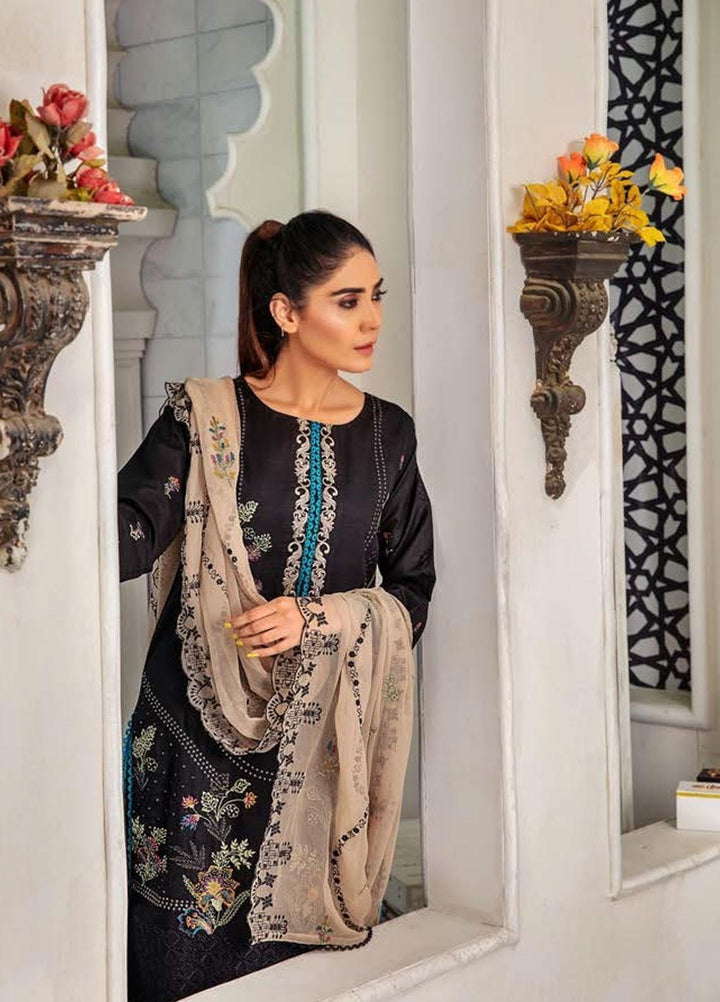 Noir By Humdum Embroidered Linen Suits Unstitched 3 Piece HD22N D-03 - Winter Collection