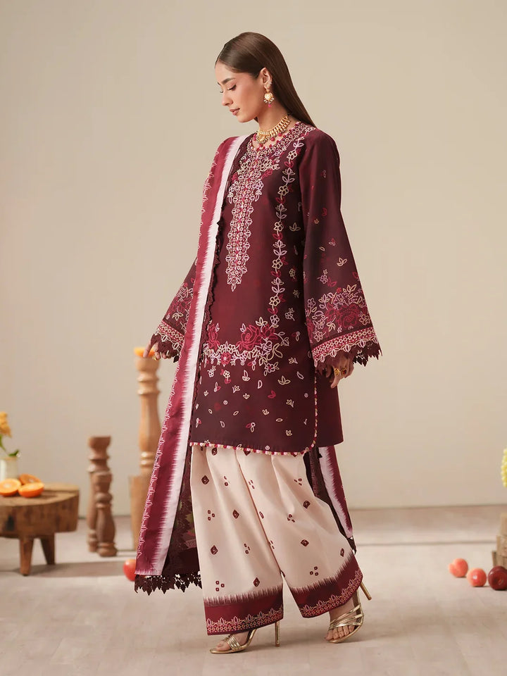 JoJo by Bin Ilyas Unstitched Embroidered Lawn 3 Piece Suit BI26UJJ D-81B - Summer Collection