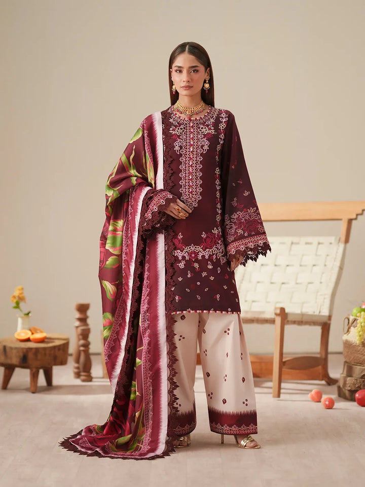 JoJo by Bin Ilyas Unstitched Embroidered Lawn 3 Piece Suit BI26UJJ D-81B - Summer Collection