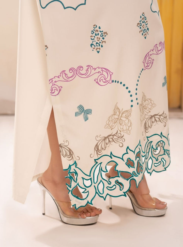 Irtiqa by Anayra Amal RTW Printed Raw Silk 1 Piece Suit Mushq Festive Collection