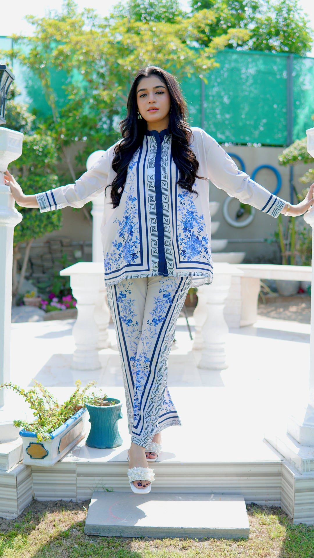 Dhaga Women Pret Printed 2 Piece Soft Crepe Cyan DHLR22 - Summer Collection