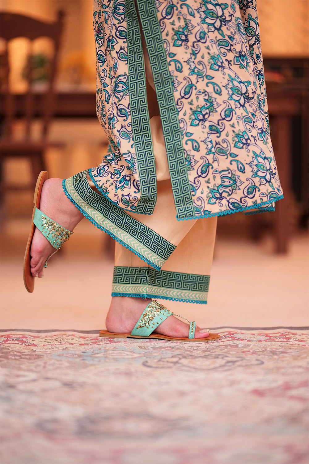 Senorita Women RTW Women Fawn and Multicolor Casual 3 Piece Suit Cotton Lawn Printed LAD-02335 - Summer Collection