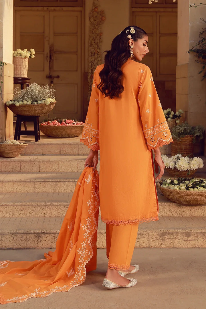 Sahar Unstitched Chikankari Lawn Marigold Fiesta 3 Piece Suit CK-26-V2-06 - Summer Collection