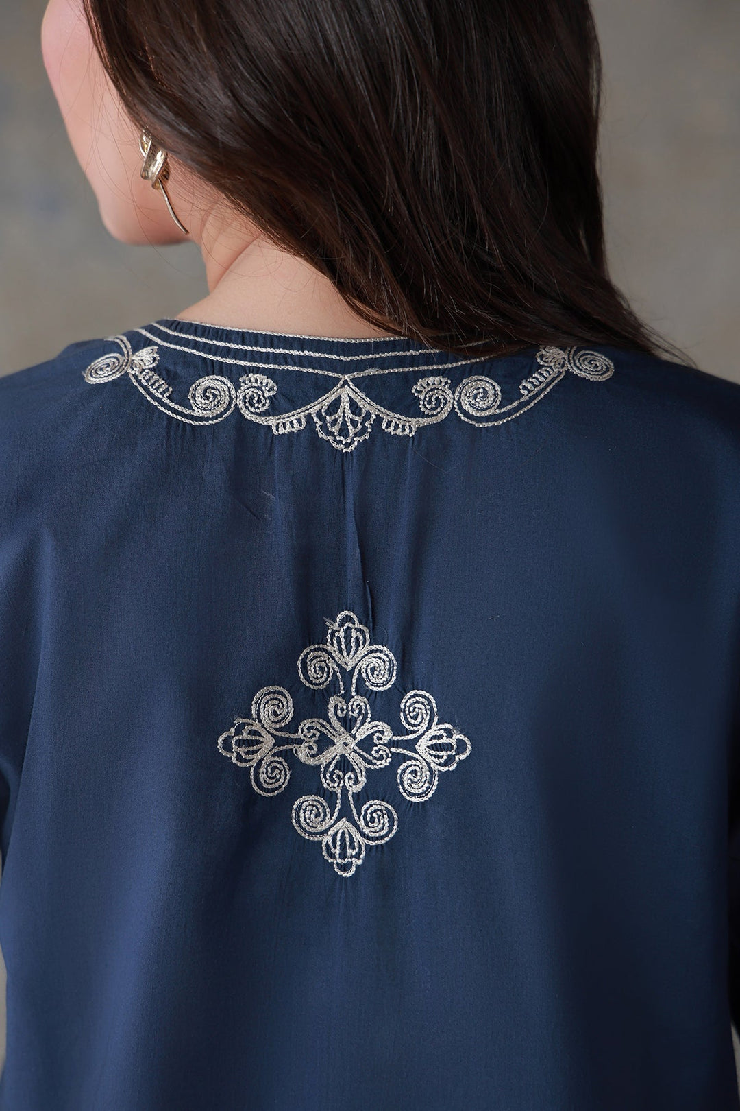 Neutral Edit by Sahar RTW Chikankari Cambric 2 Piece Suit Midnight Coil Casual Collection