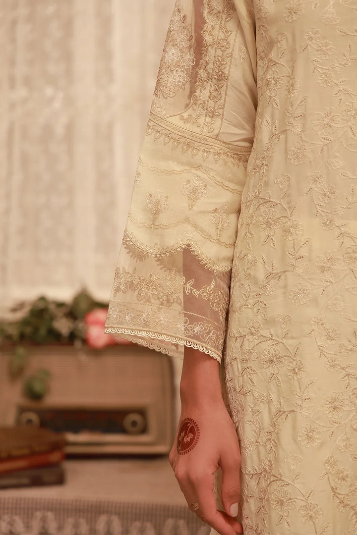 Sahar Unstitched Embroidered Raw Silk Sunlit Serai 3 Piece Suit SS1-26-FE-07 - Summer Collection